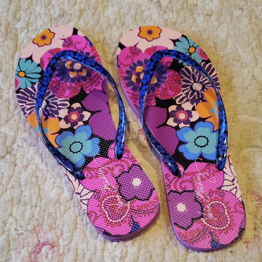 Vera Bradley Floral Flip Flops